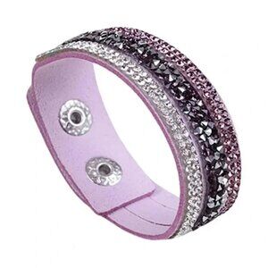 Purple Crystal Double Wrap Bracelet